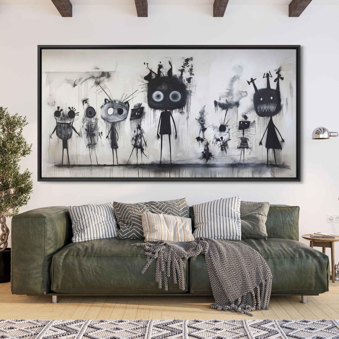 Whimsical Graffiti Characters, Urban Narrative Art Print