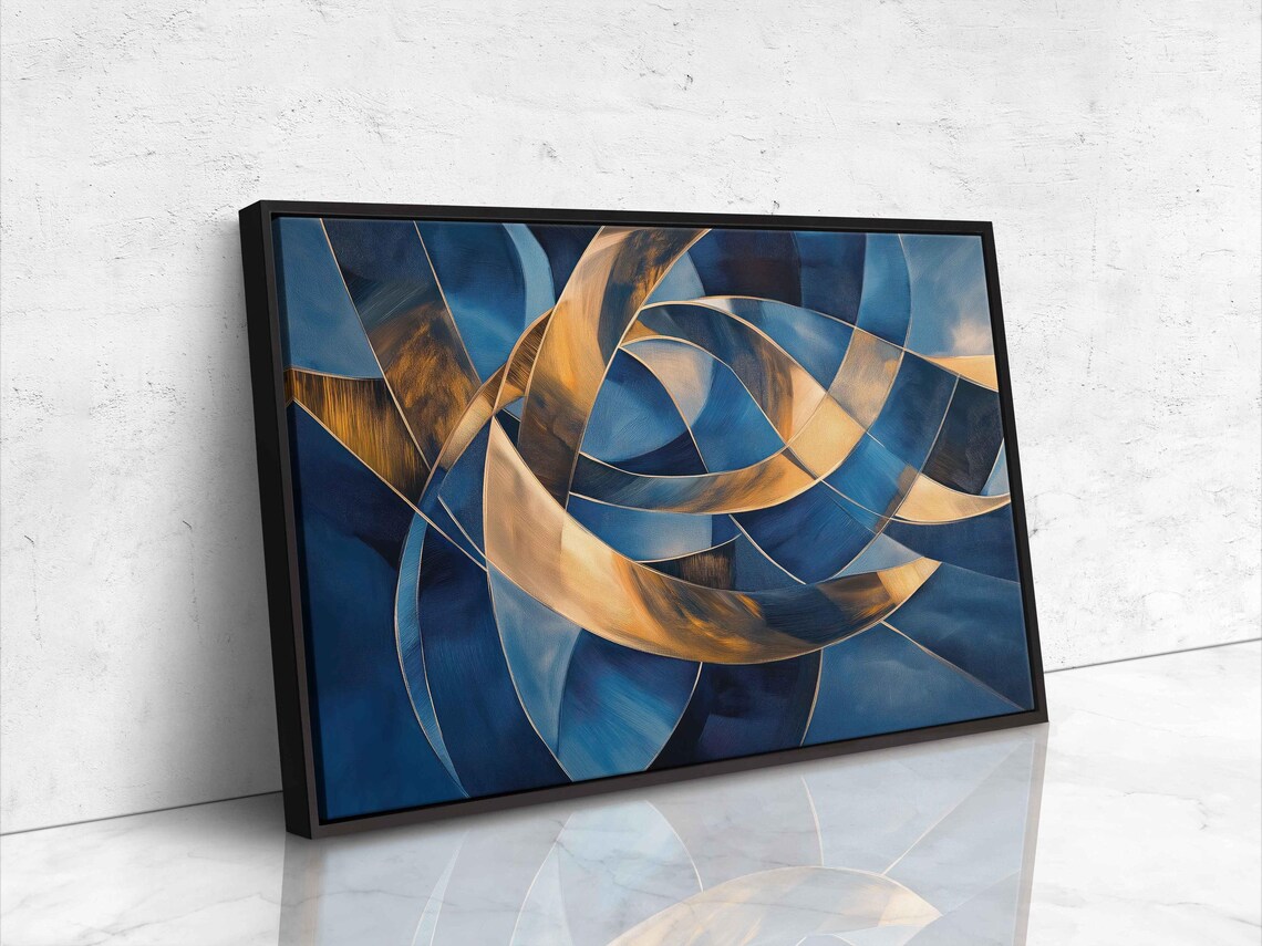 Geometric Shapes Intertwining, Abstract Wall Art - Image 4