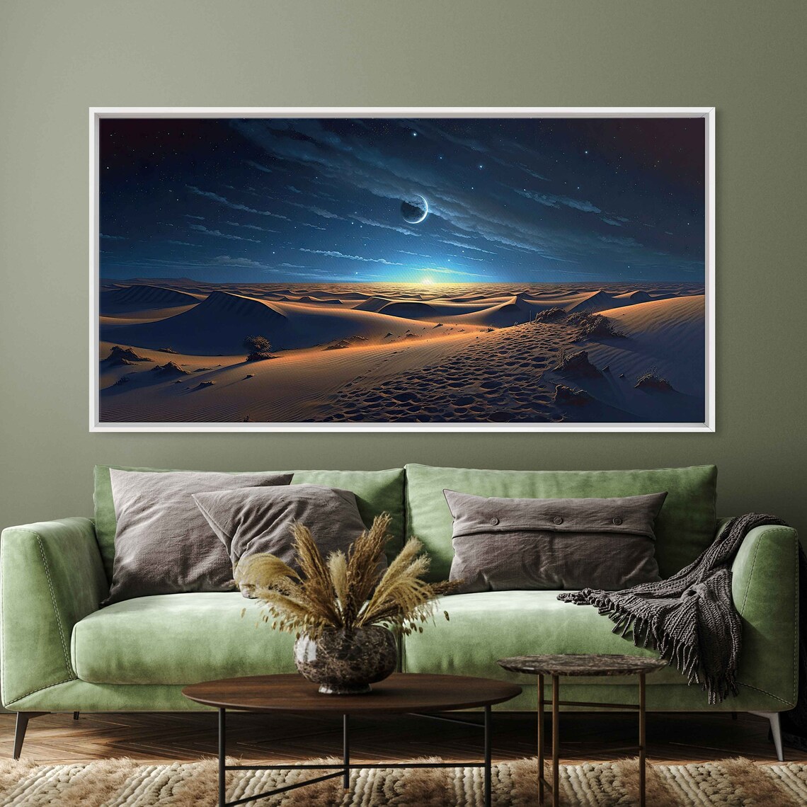 Desert Sand Dunes Night Sky Wall Art Framed Print Ready To Hang - Image 2