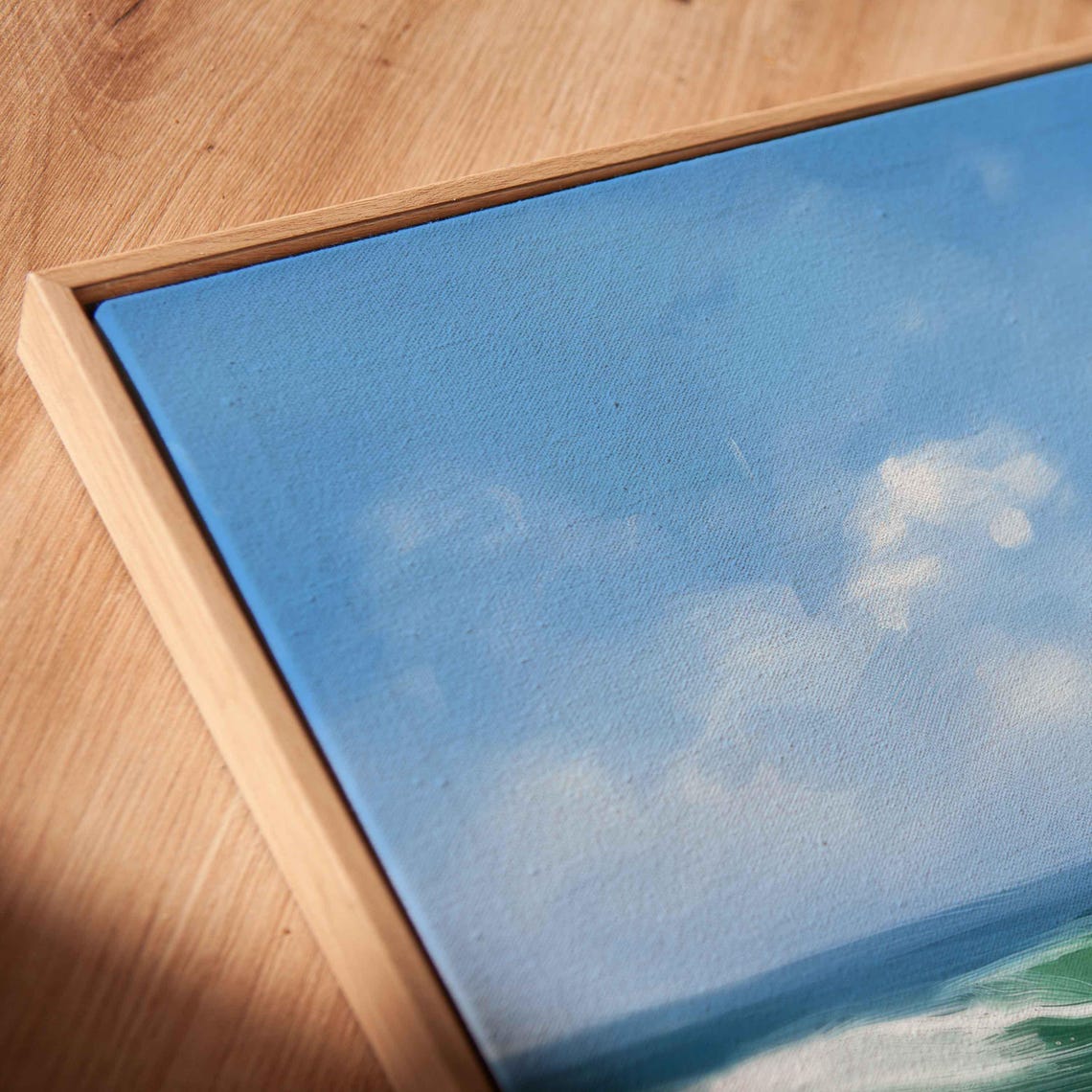 Sailboat Riding Green Ocean Waves Dynamic Seascape Wall Poster - Image 2