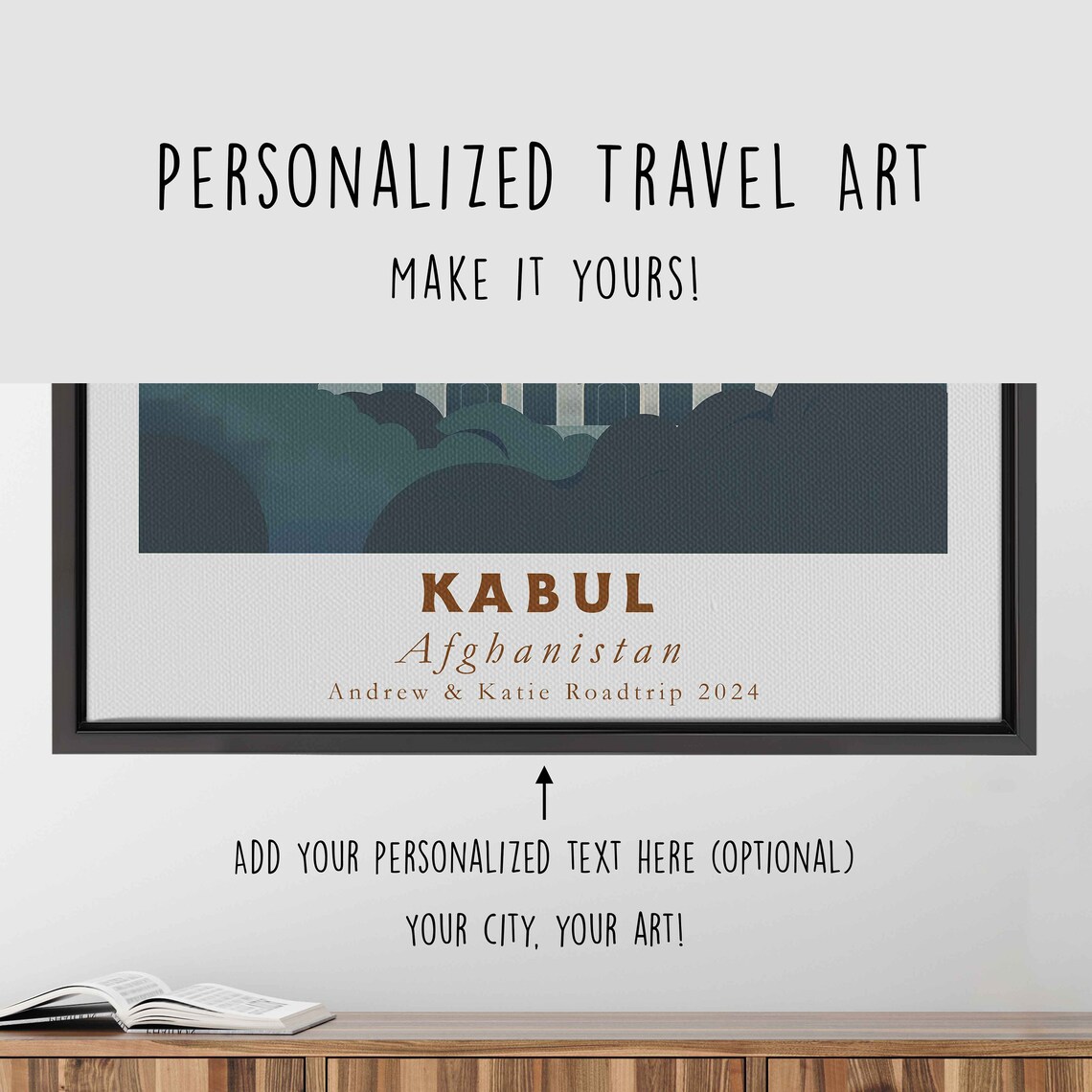 Kabul Afghanistan Mountain Mosque Domes Sunset Travel Poster - Image 4