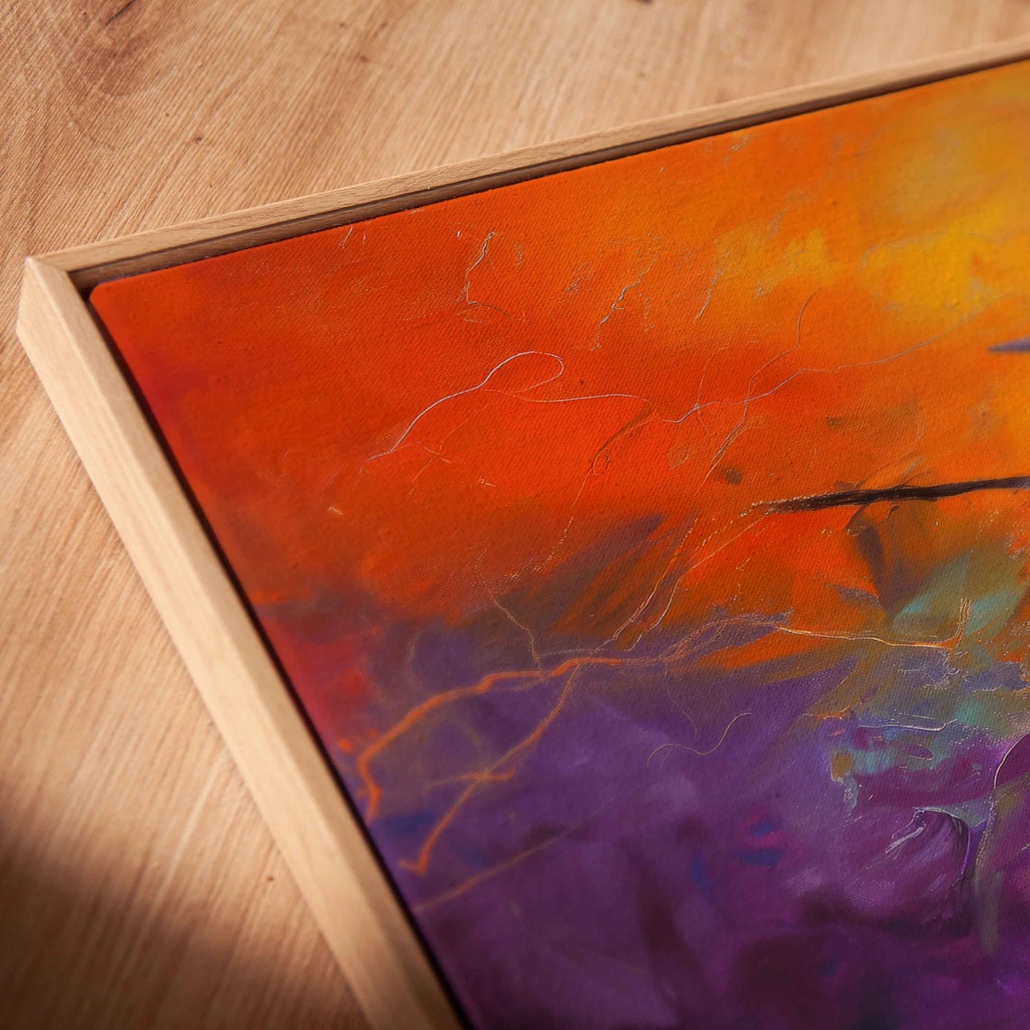 Witch Flying On Broomstick Vibrant Night Sky Halloween Wall Art - Image 2