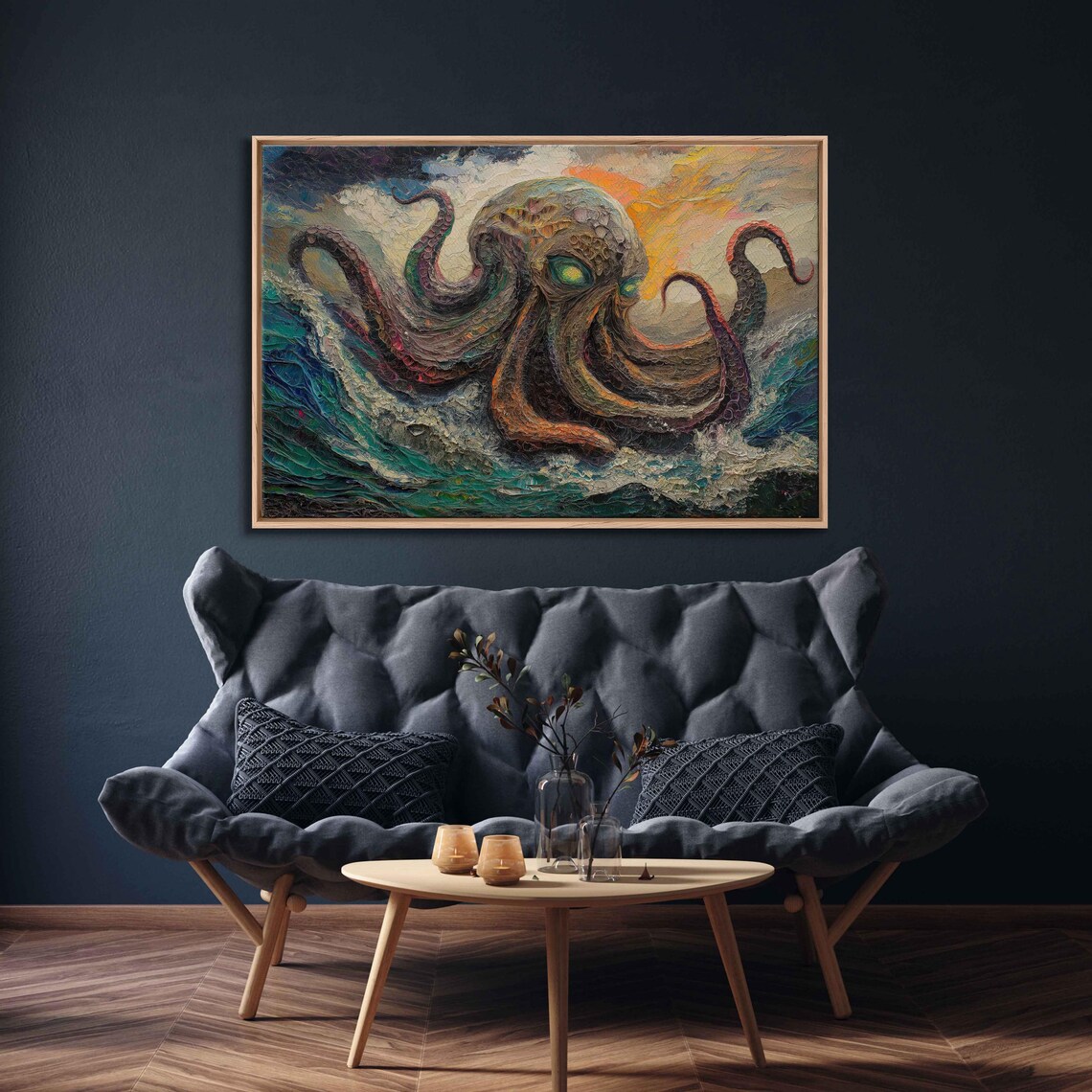 Cthulhu Emerging From A Stormy Sea, Art Print