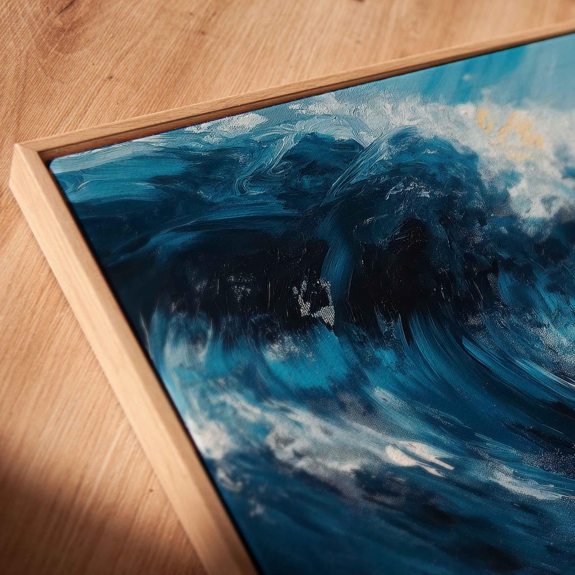 Surfer Riding Ocean Wave Wall Art Print Ocean Decor Gift For Surfer Blue Water Ready To Hang - Image 2