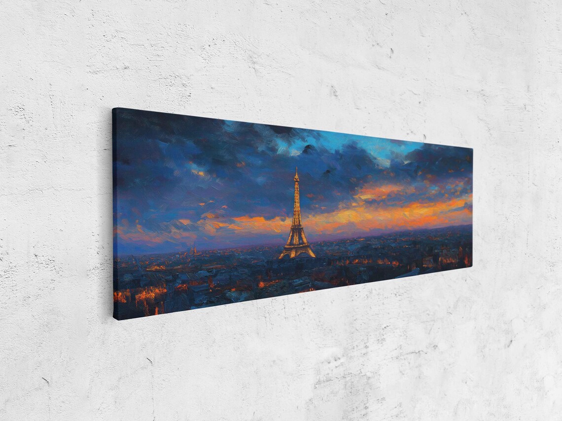 Eiffel Tower Twilight Poster, Illuminated Cityscape - Image 4