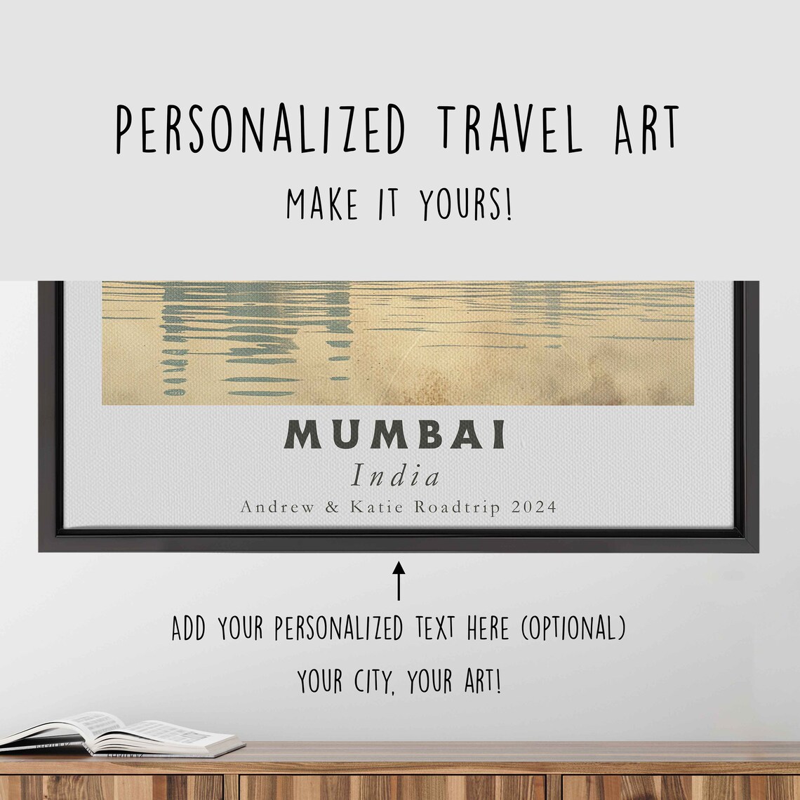 Mumbai India Domed Palace Waterfront Sepia Reflection Travel Poster - Image 4