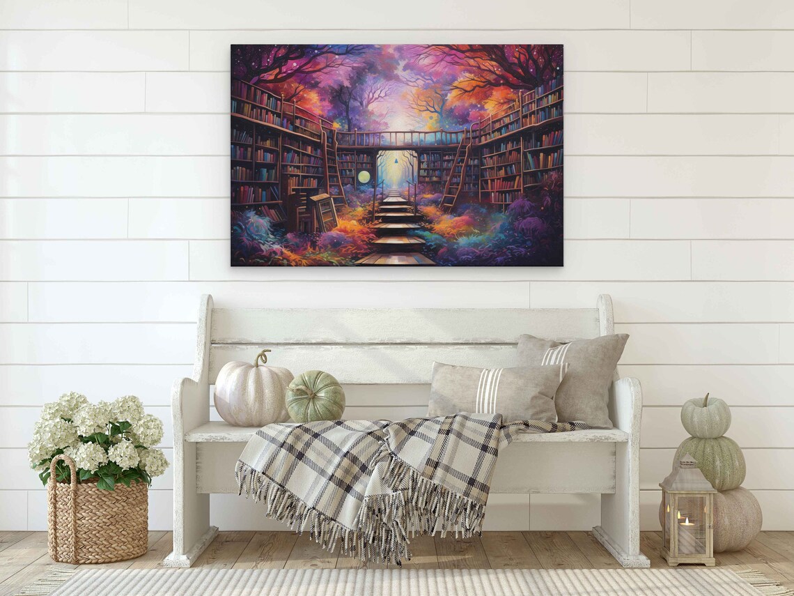 Library Fantasy Art Print, Reading Nook Decor - Image 2