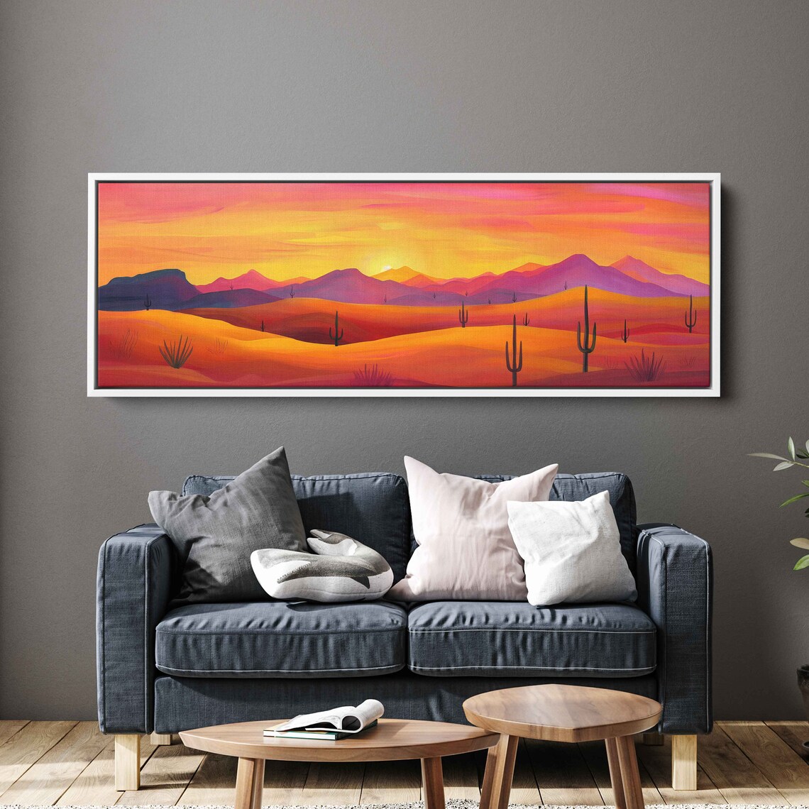 Panoramic Desert Sunset, Minimalist Western Art Print - Image 3