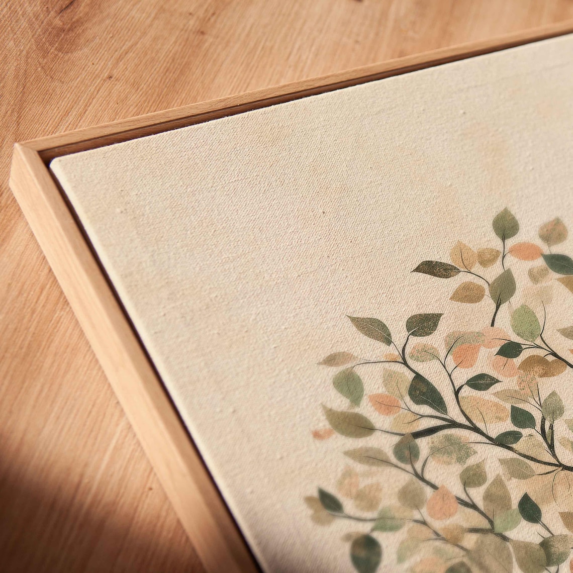 Tree Of Life Botanical Illustration Pastel Leaves Cream Art Poster - Image 2