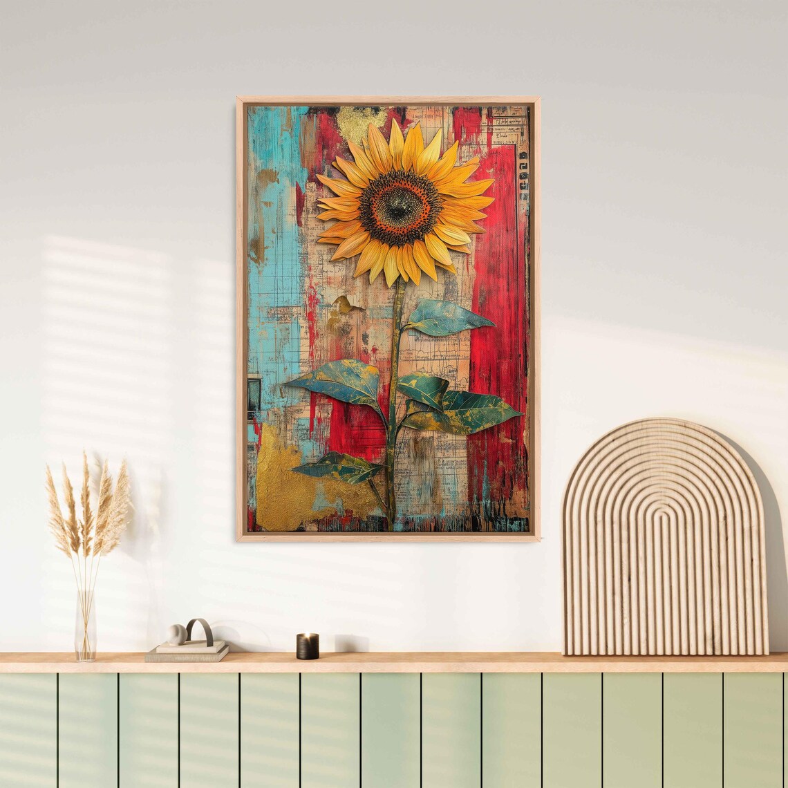 Radiant Sunflower Collage, Whimsical And Elegant Design