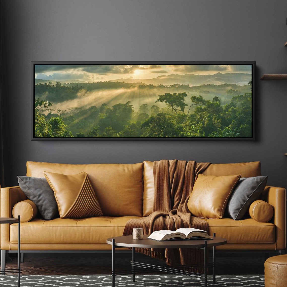 Panoramic Rainforest Canopy At Sunrise Wall Art Print Tropical Landscape Jungle Poster Rainforest Foliage Ready To Hang - Image 2
