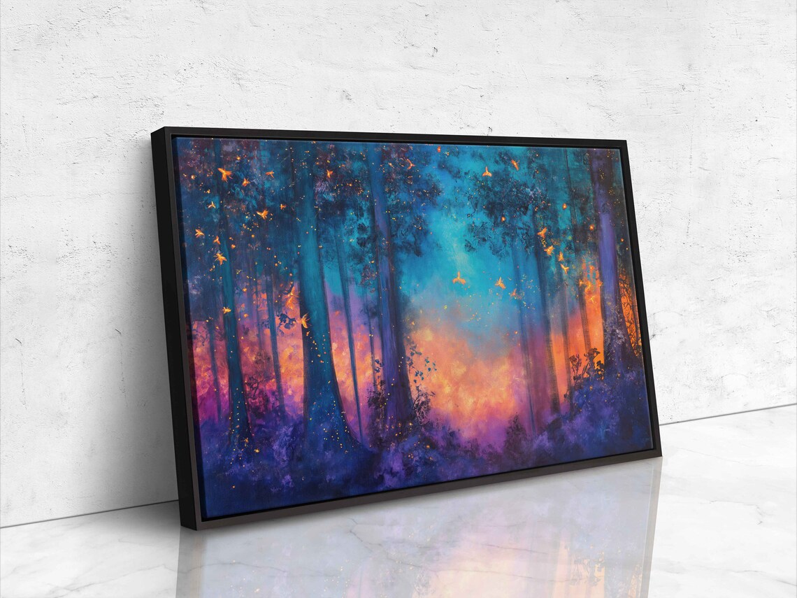 Forest Fire Painting, Ember Trees Art Print - Image 4