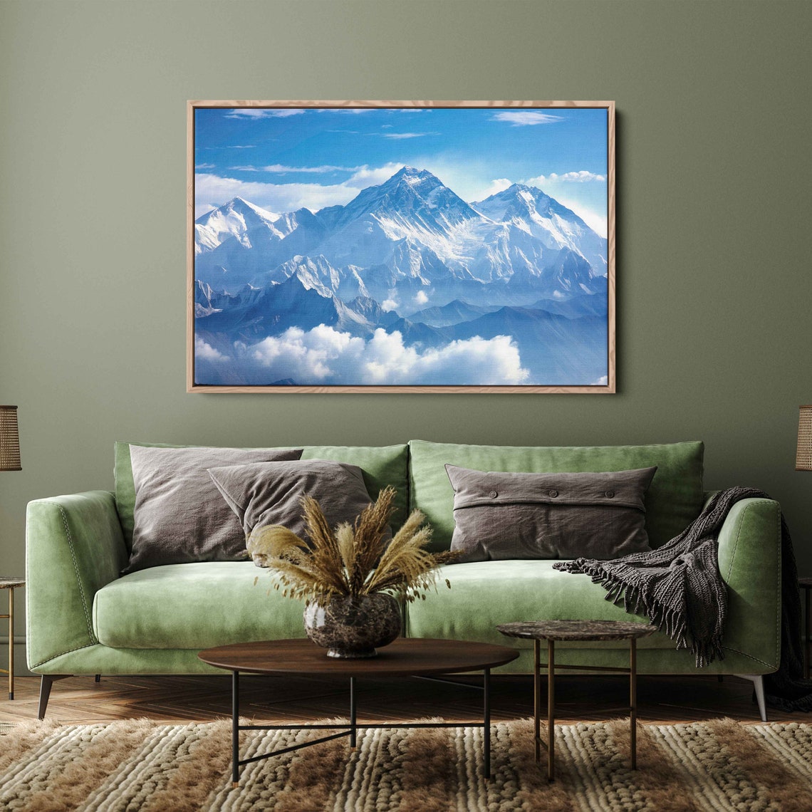 Himalayas Snow Capped Peaks Rising Above The Clouds View Poster - Image 3