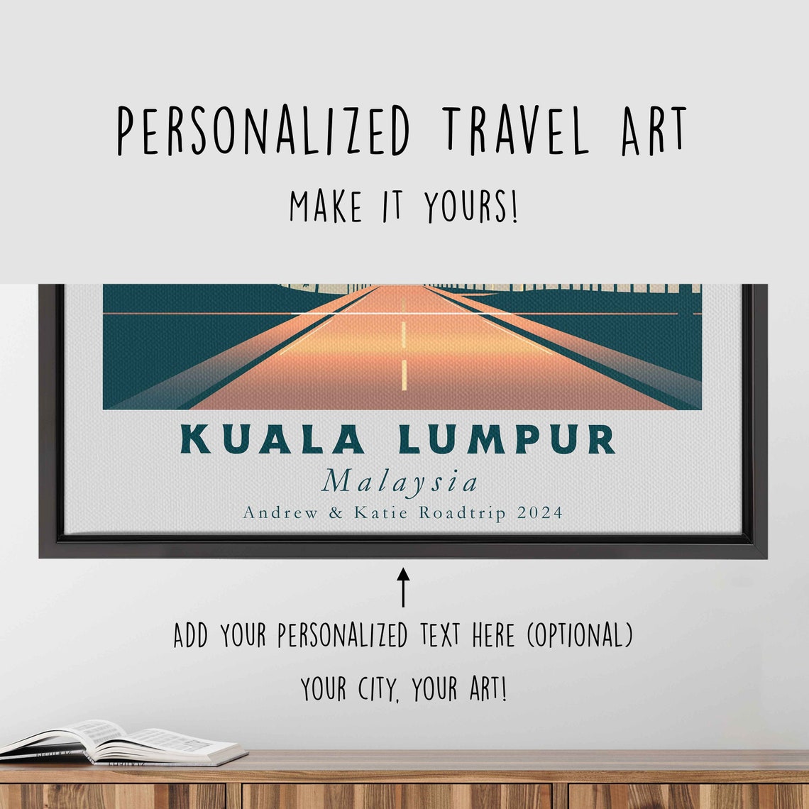 Kuala Lumpur Malaysia Petronas Towers Skyline Sunset Travel Poster - Image 4