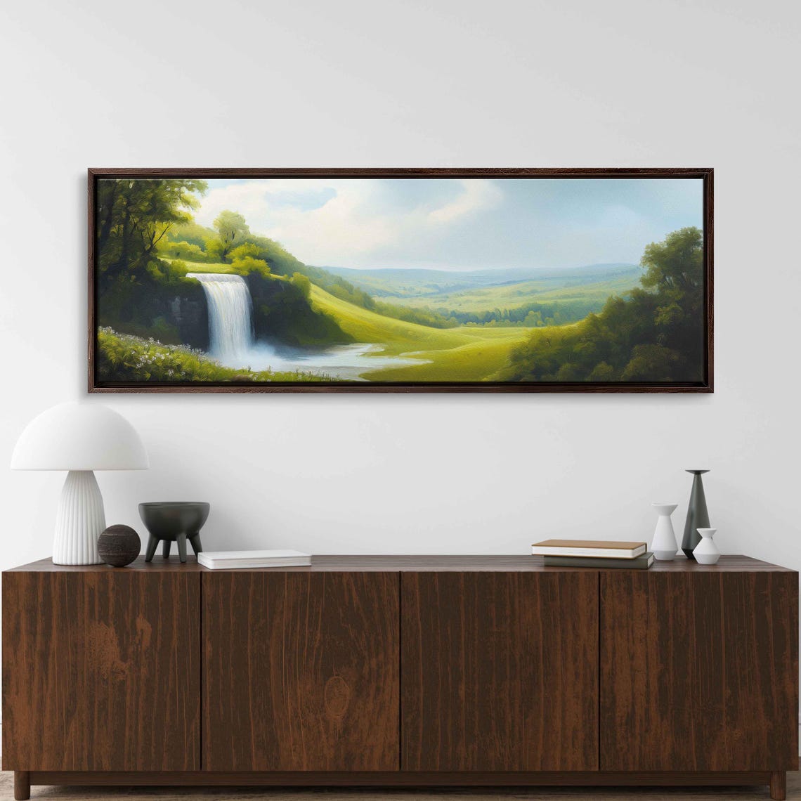 Cascading Waterfall Landscape Wall Art Print Spring Vivid Colors - Image 3
