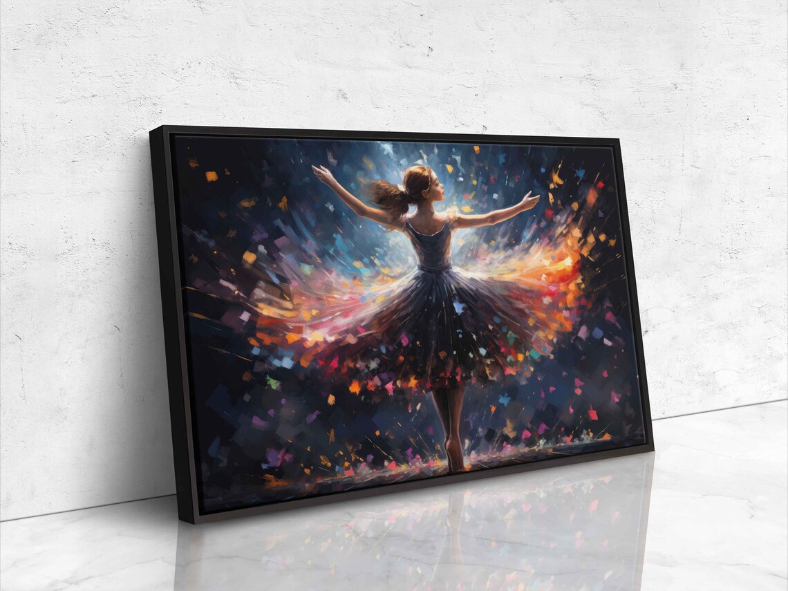 Colorful Ballerina Dancer Paint Splash Tutu Dynamic Movement Art Poster - Image 4