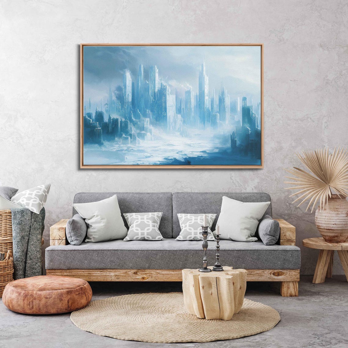 Frozen Cityscape Art Print, Icy Towers - Image 3