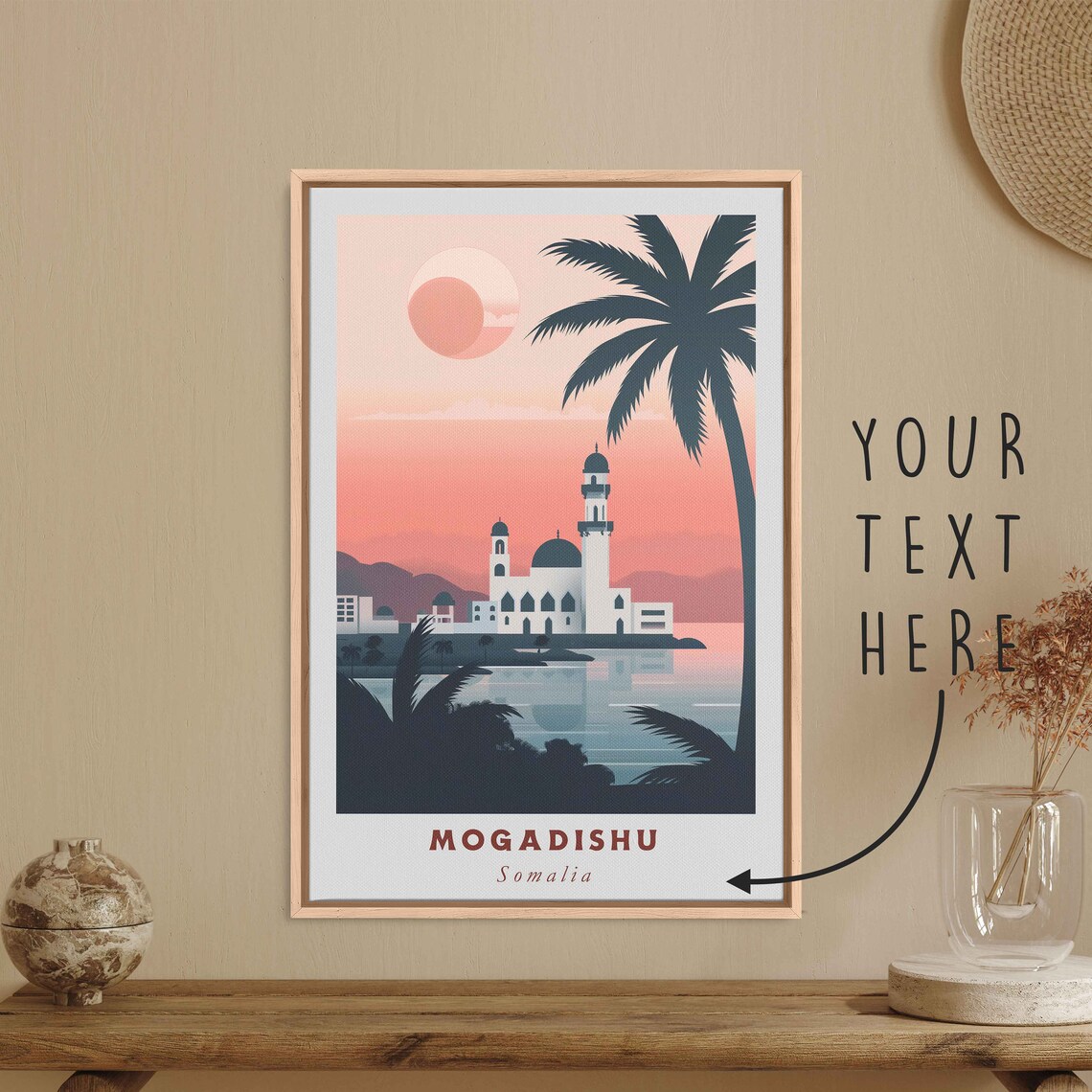 Mogadishu, Somalia Travel Poster Art Print for Home