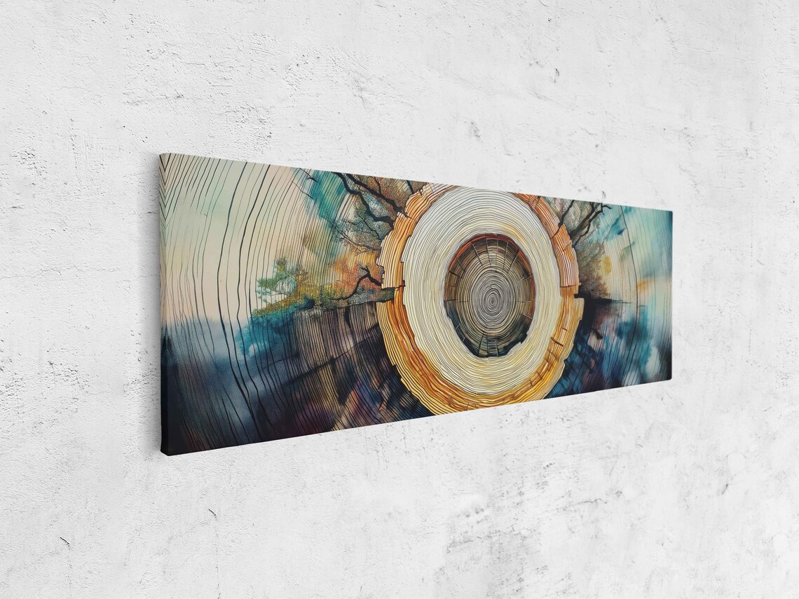 Tree Rings Art Wall Art Print Colorful Watercolors And Sketches - Image 4