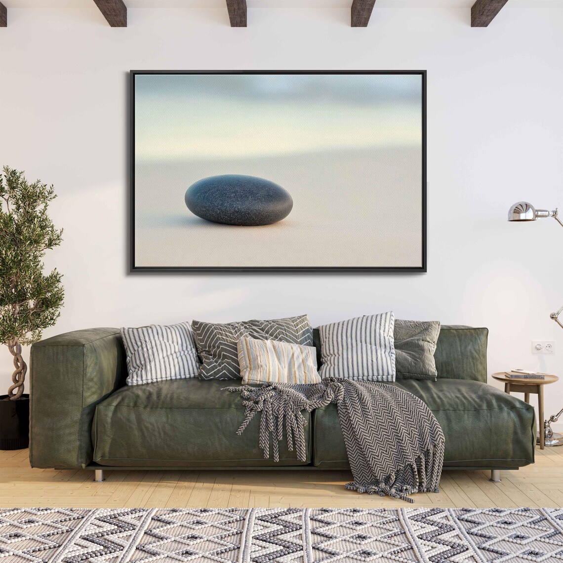 Single Pebble On Beach, Minimalist Photography