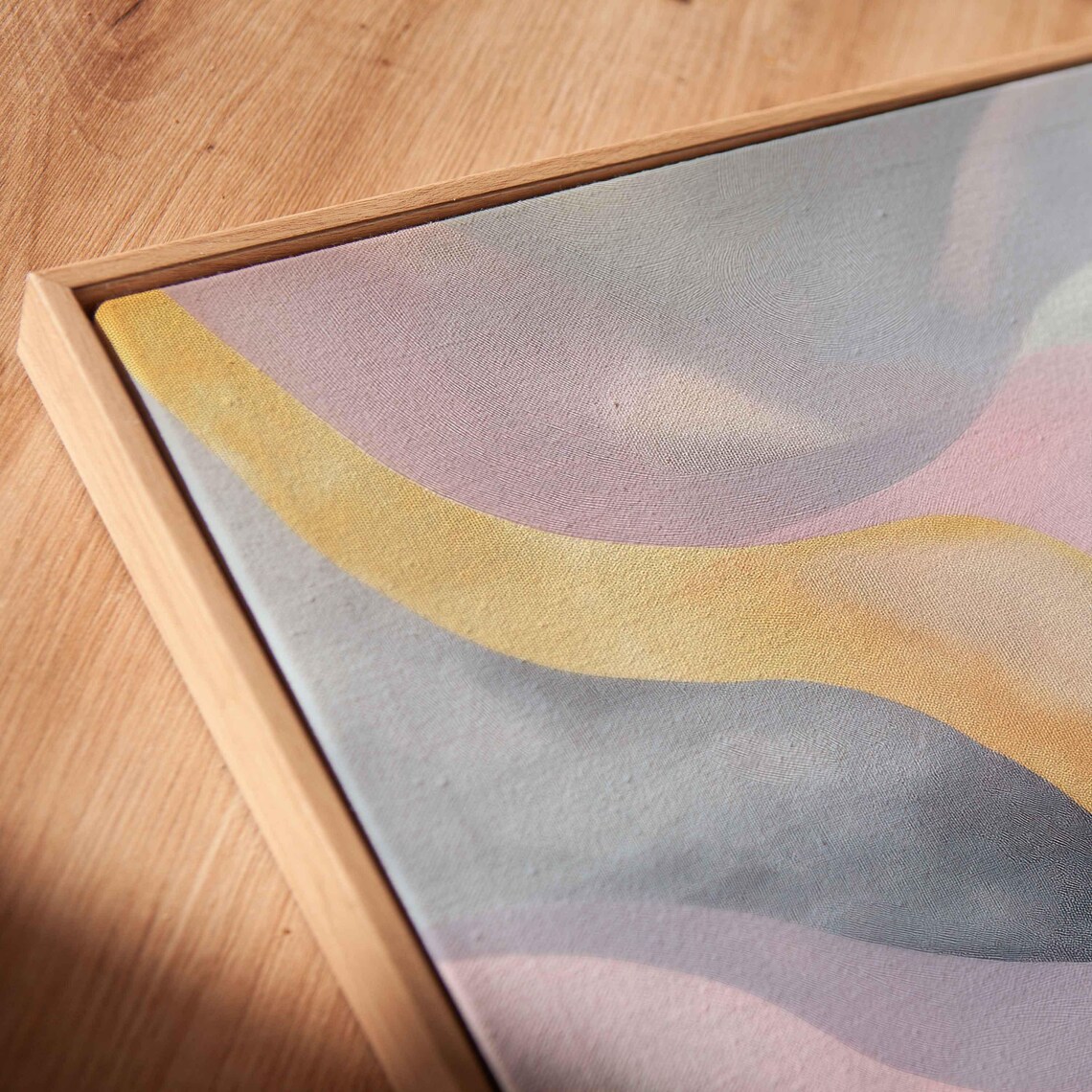 Abstract Pastel Composition, Flowing Curves With Gold Hints - Image 2
