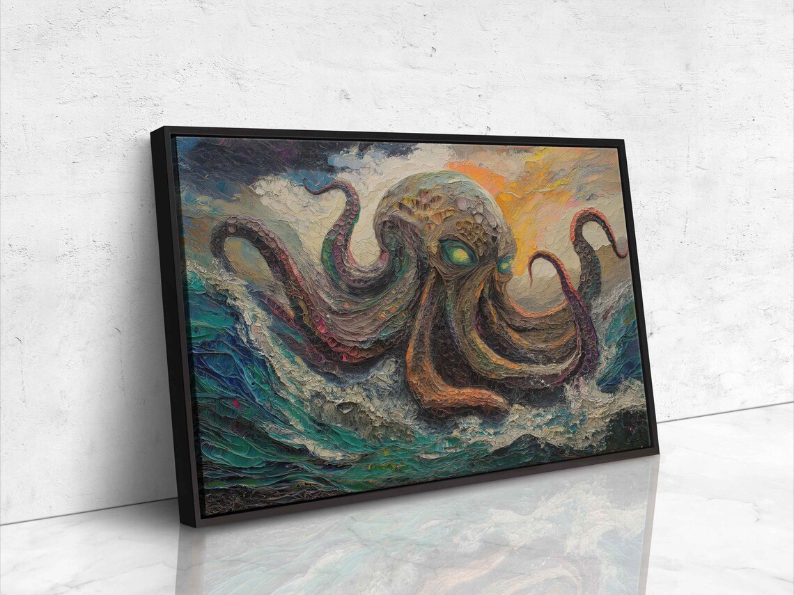 Cthulhu Emerging From A Stormy Sea, Art Print - Image 4