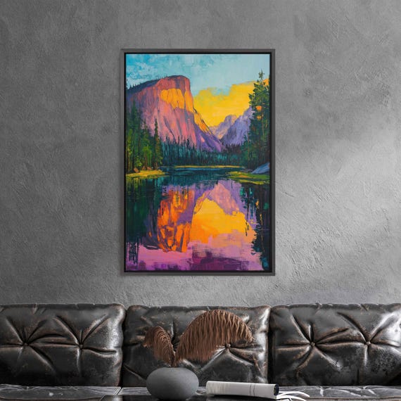 Mirror Lake At Sunrise Wall Art Print Vibrant Colors Yosemite National Park