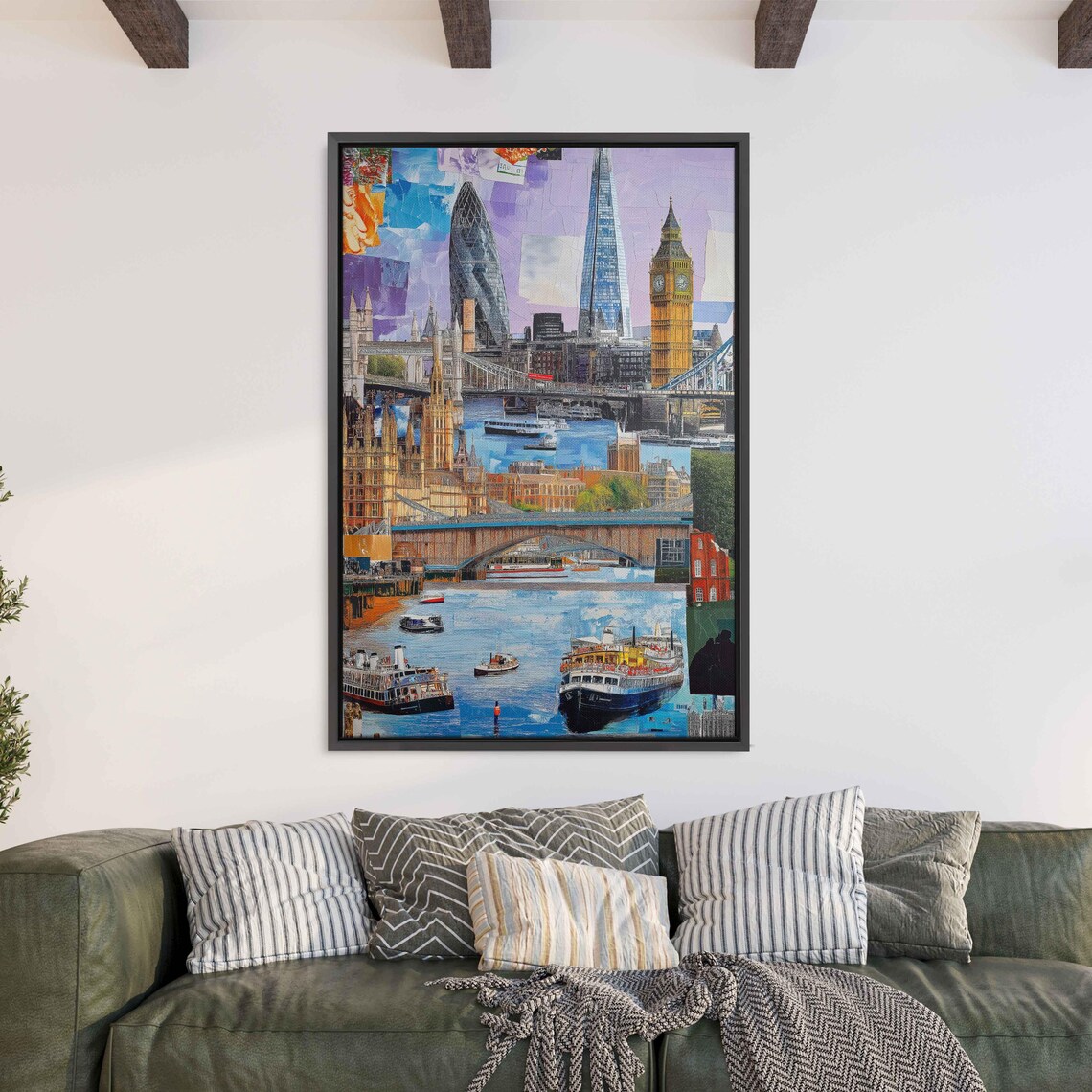 Thames River Landmarks, Vibrant Cityscapes Collage