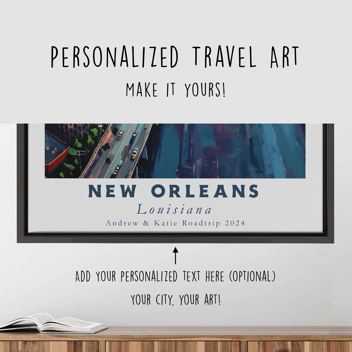 New Orleans Louisiana Acrylic Painting Travel Art Framed Wall Art Framed Fine Art Poster Paper Print Travel Home Decor - Image 4