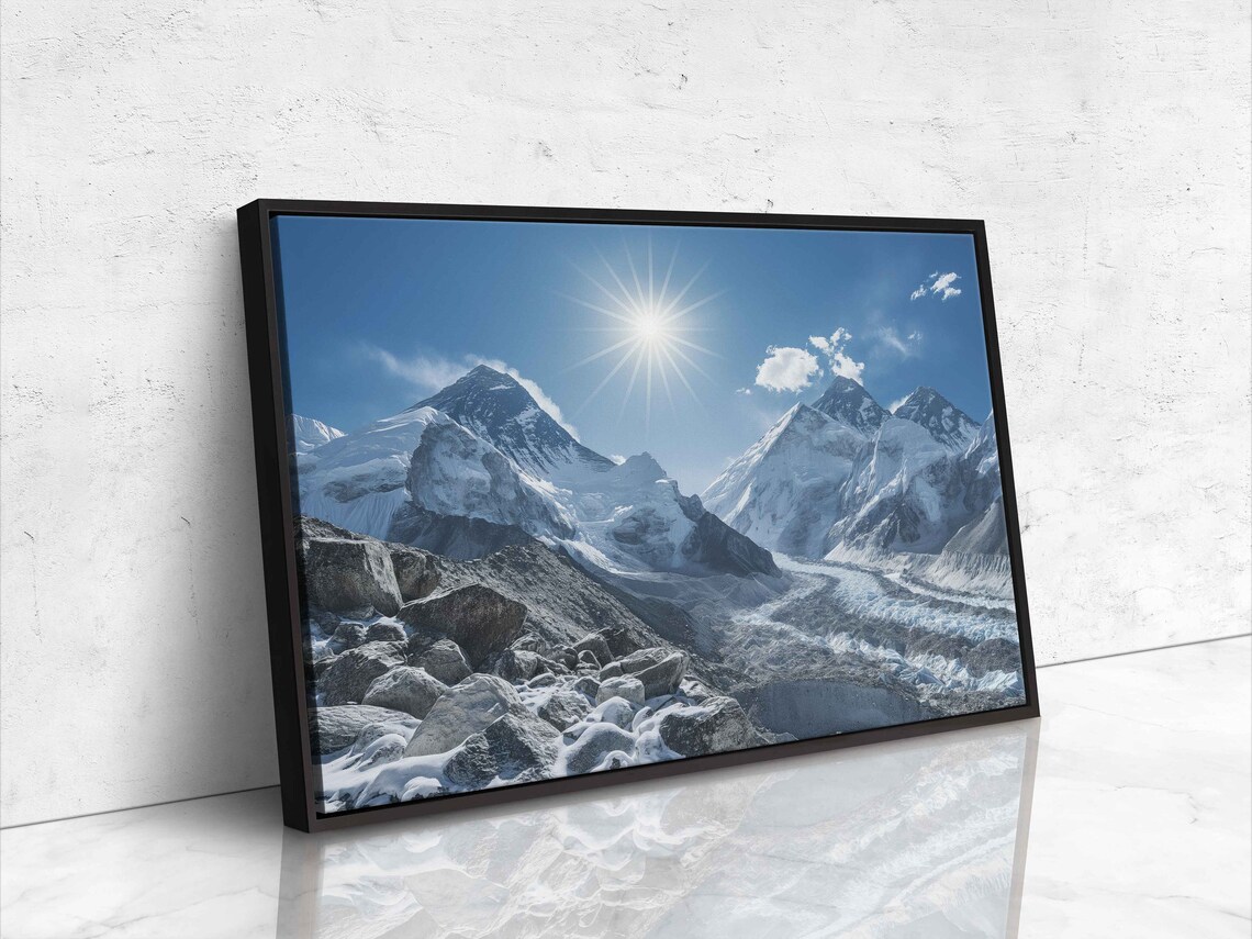 Hiking Trail Through Himalayas Mountain Range Ejecting Through Clouds Photography Print Wall Art Print Asia Wall Art Ready To Hang - Image 4