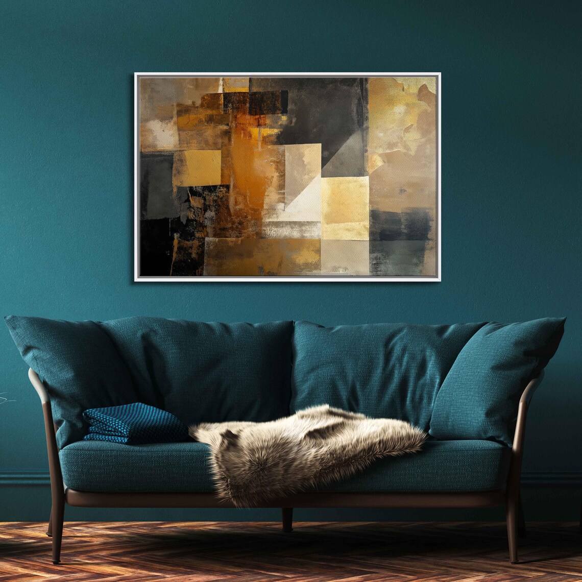 Abstract Earthy Tones Modern Composition, Poster Print
