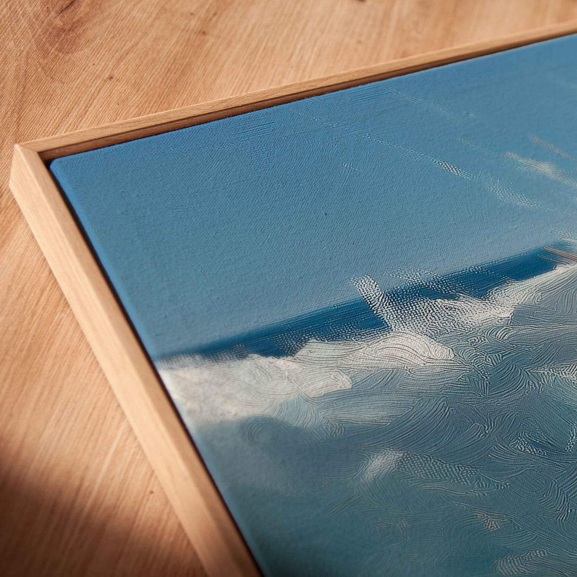 Abstract Seascape Wall Art Print Bold Turquoise Waves Ocean Painting - Image 2