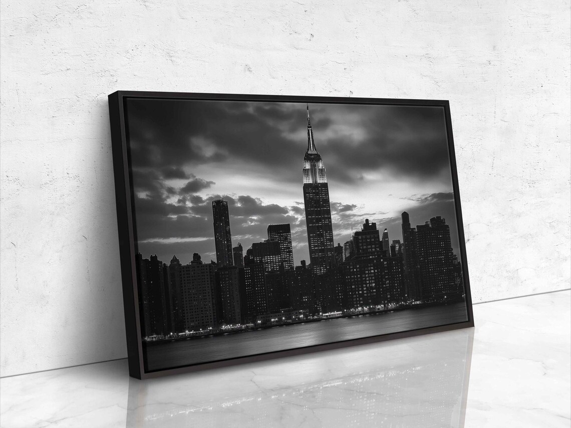 Urban Skyline, Black And White Dusk City Lights - Image 4