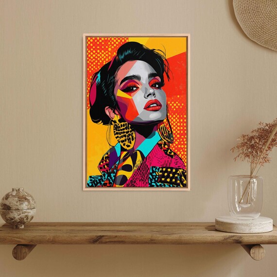 Colorful Pop Art Woman Portrait With Bold Geometric Face Art Poster