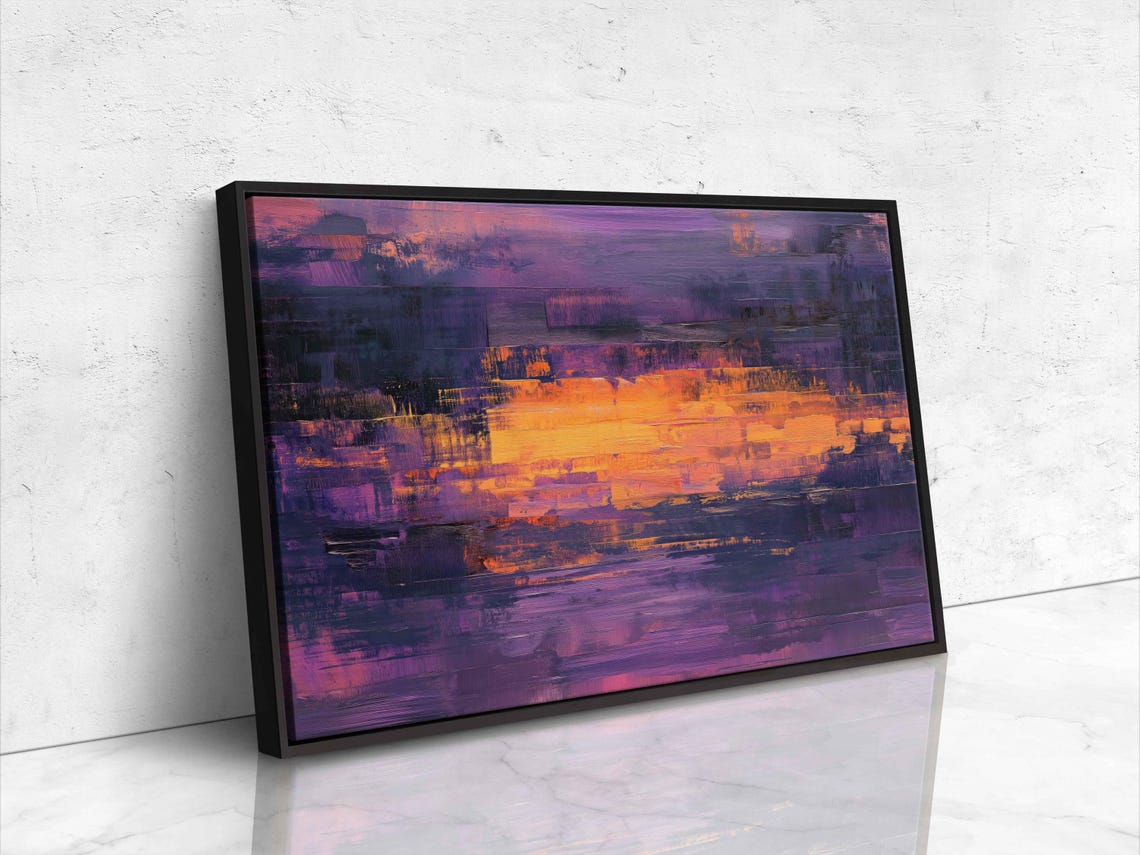 Serene Sunset Landscape Wall Art Print Vibrant Oranges Soft Purples Inspired By Nature - Image 4