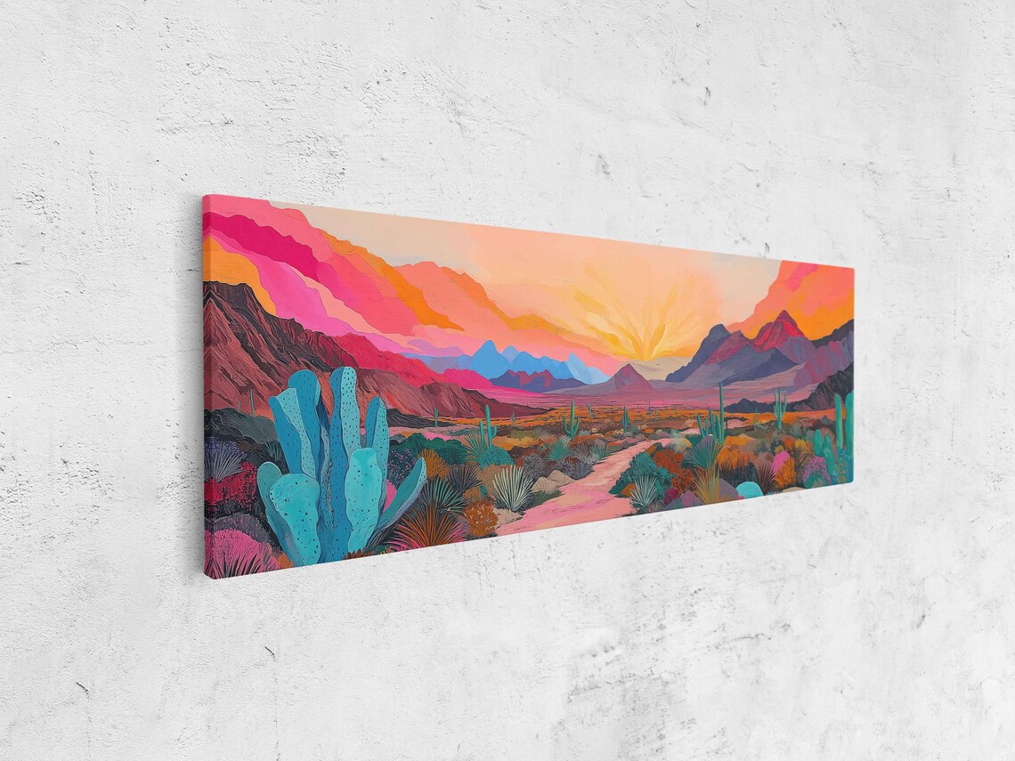 Big Bend National Park Wall Art Print Desert Landscape Vivid Sunset Cacti Focus - Image 4