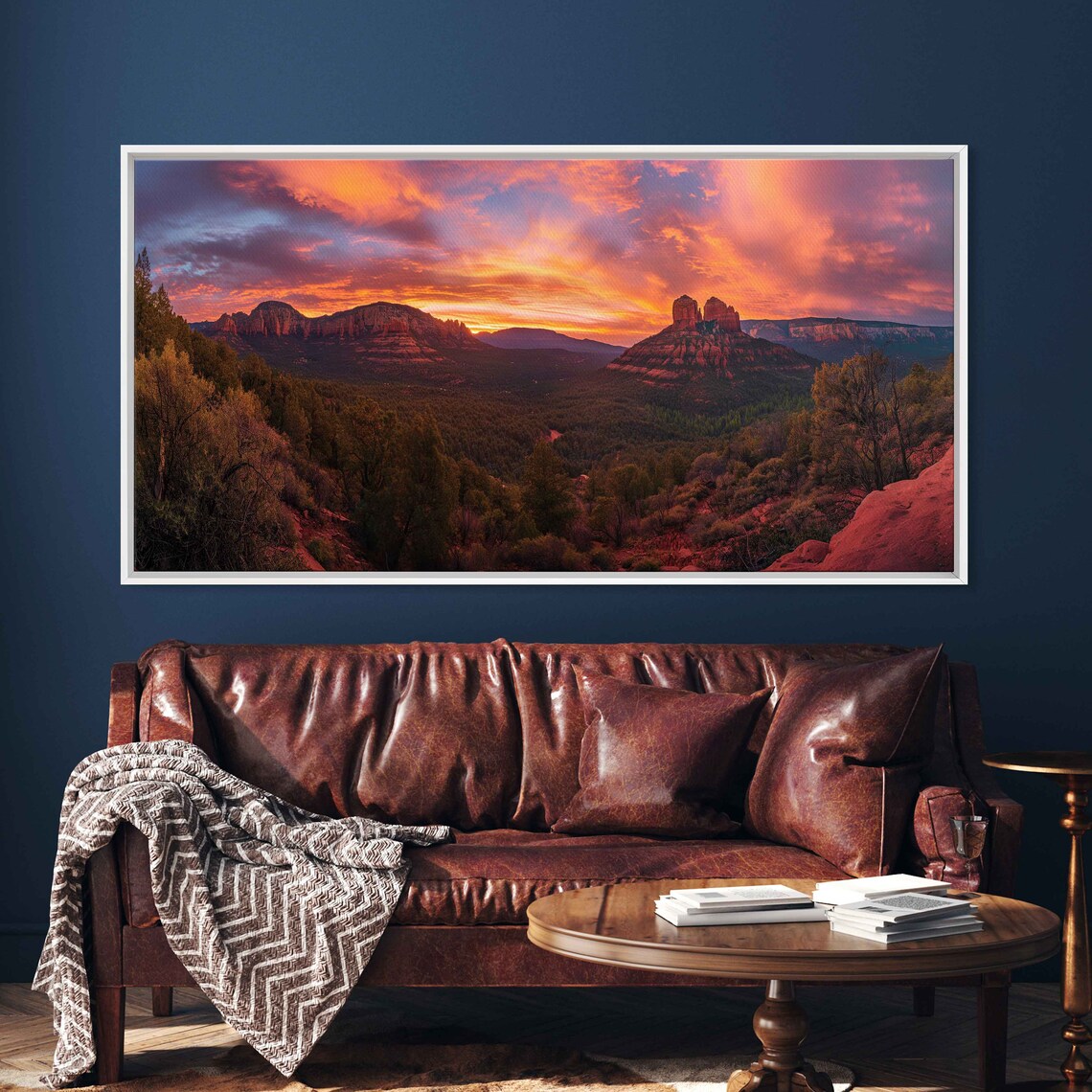 Sedona Arizona Cathedral Rock Sunset Panoramic Red Rocks Travel Poster - Image 3