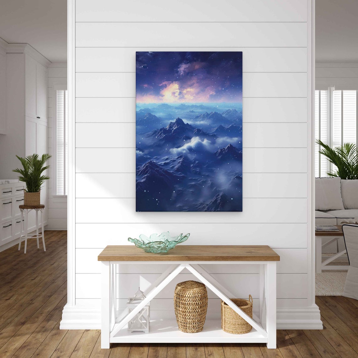 Starry Night Mountains Framed Print Ready To Hang - Image 3
