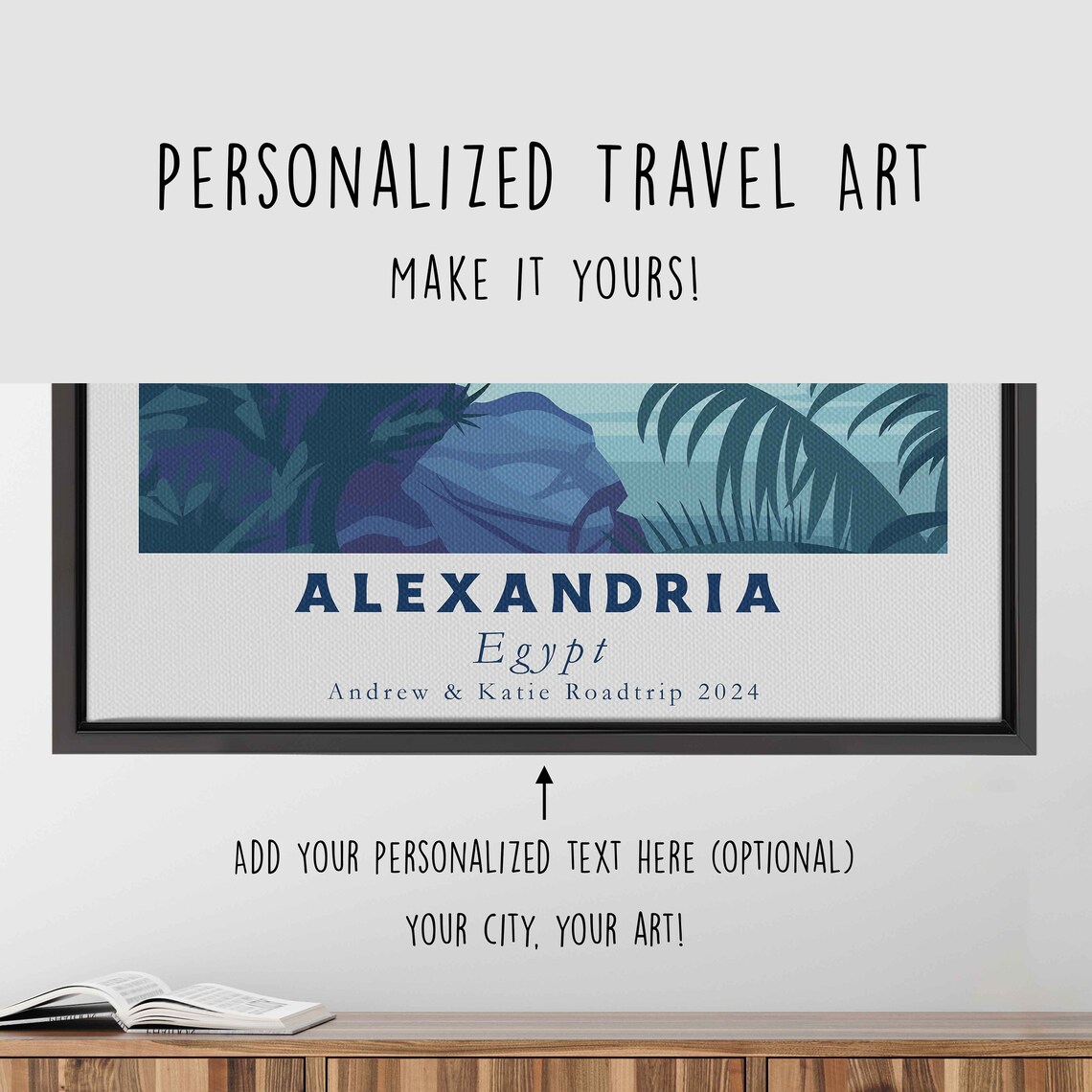 Alexandria Egypt Mediterranean Coast Mosque Sunset Travel Poster - Image 4