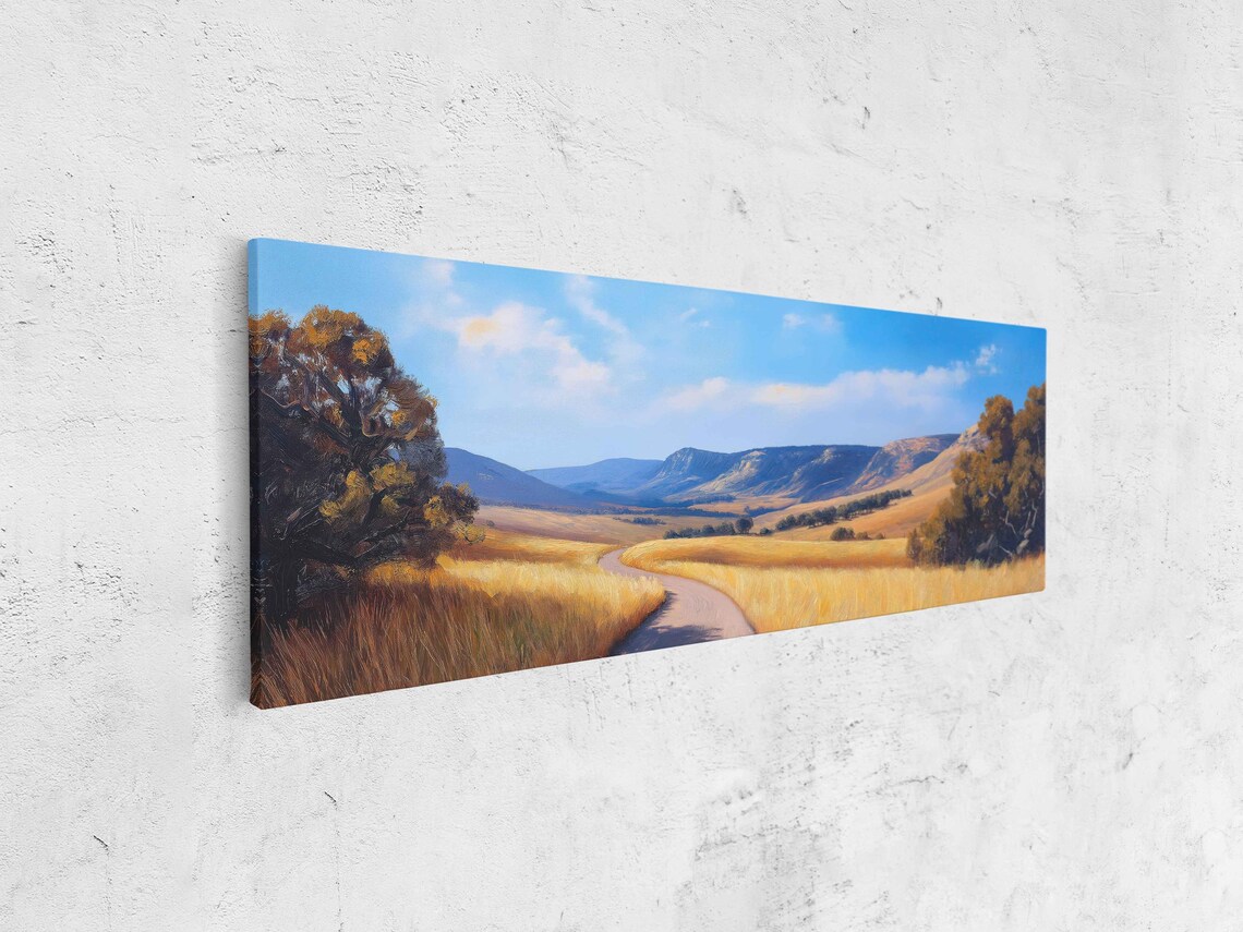 Tranquil East Rim Drive Wall Art Print Panoramic Valley View Golden Grasses - Image 4