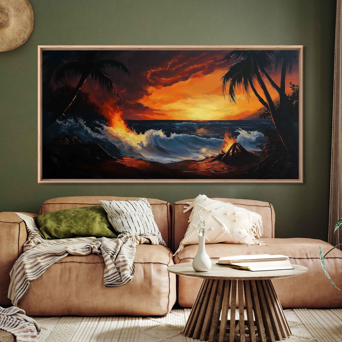 Evening Camping Experience, Beach Sunset Art Print