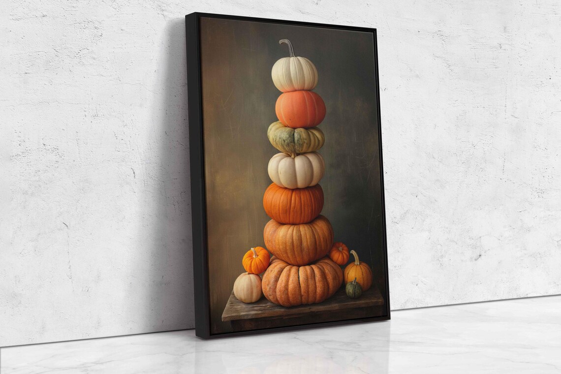 Stack Of Different Sized Pumpkins, Fall Decor - Image 4