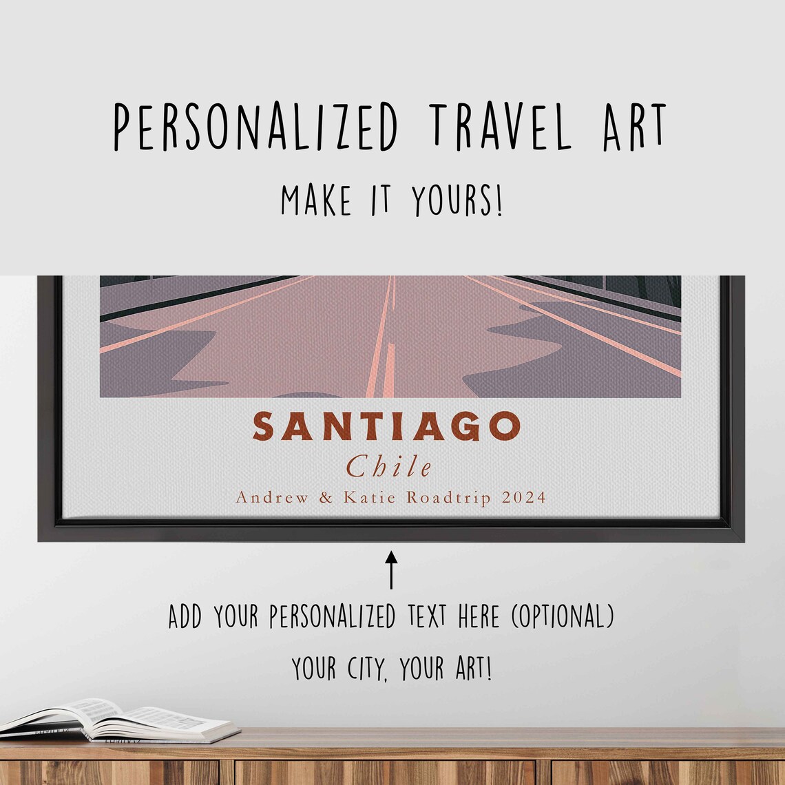Santiago Chile Andes Mountains Gran Torre Sunset Travel Poster - Image 4