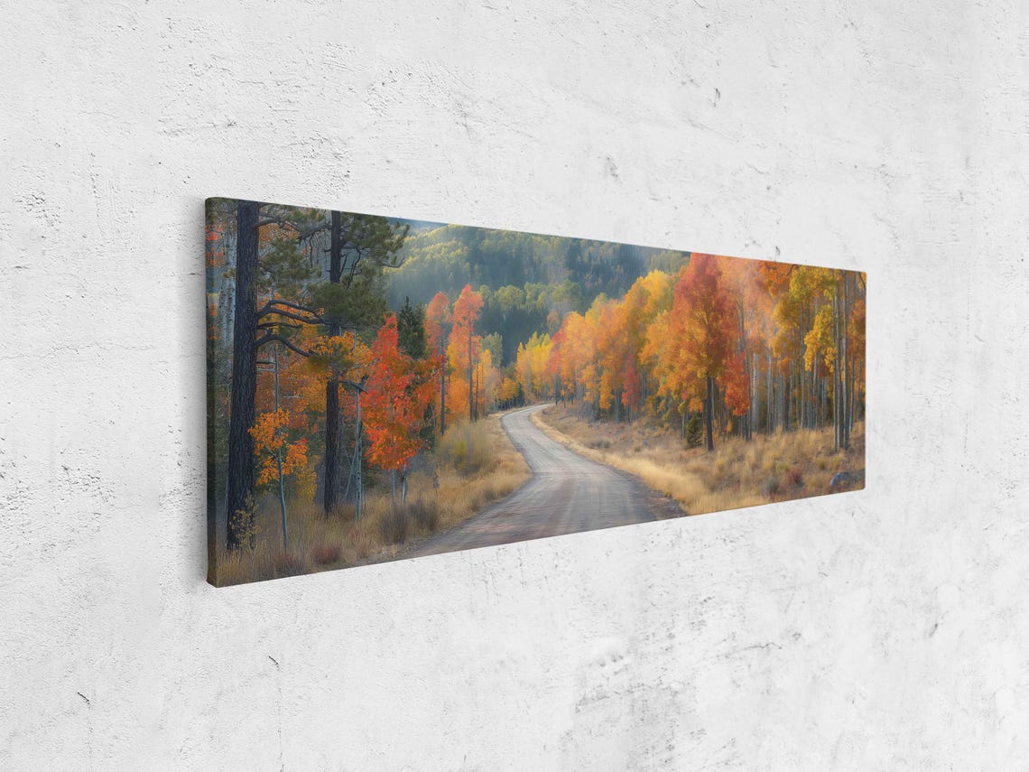 Winding Road Through Golden Aspen Trees Fall Mountain Photo Poster - Image 4