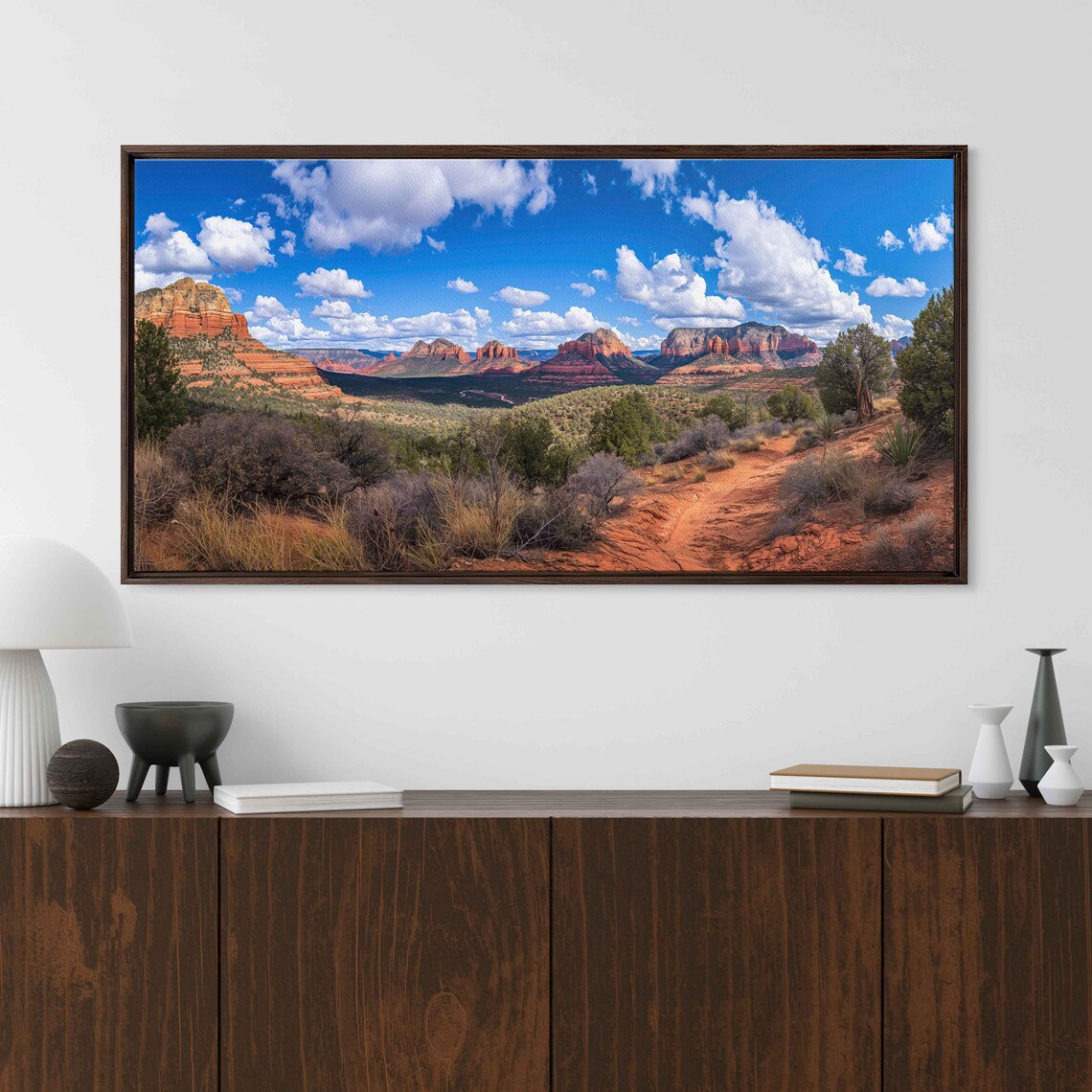 Sedona Arizona Red Rock Formations Desert Trail Panoramic Photo Poster