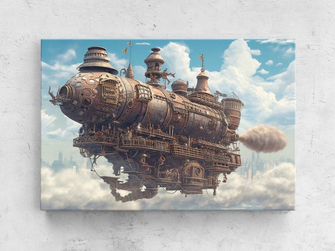 Steampunk Airship Wall Art Print