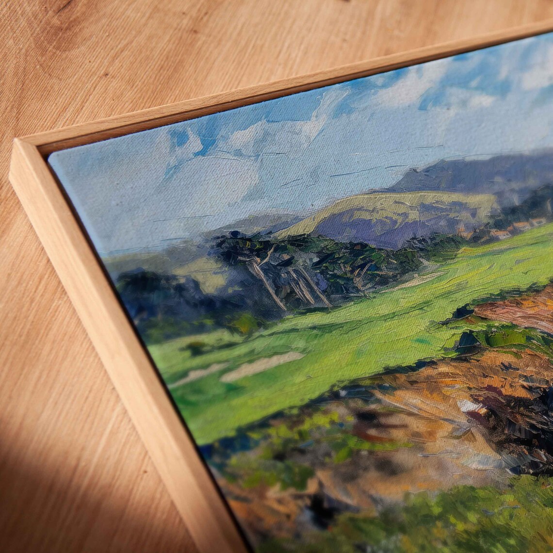 Pebble Beach Golf Course Ocean Cliff Waves California Coast Impressionist Poster - Image 2