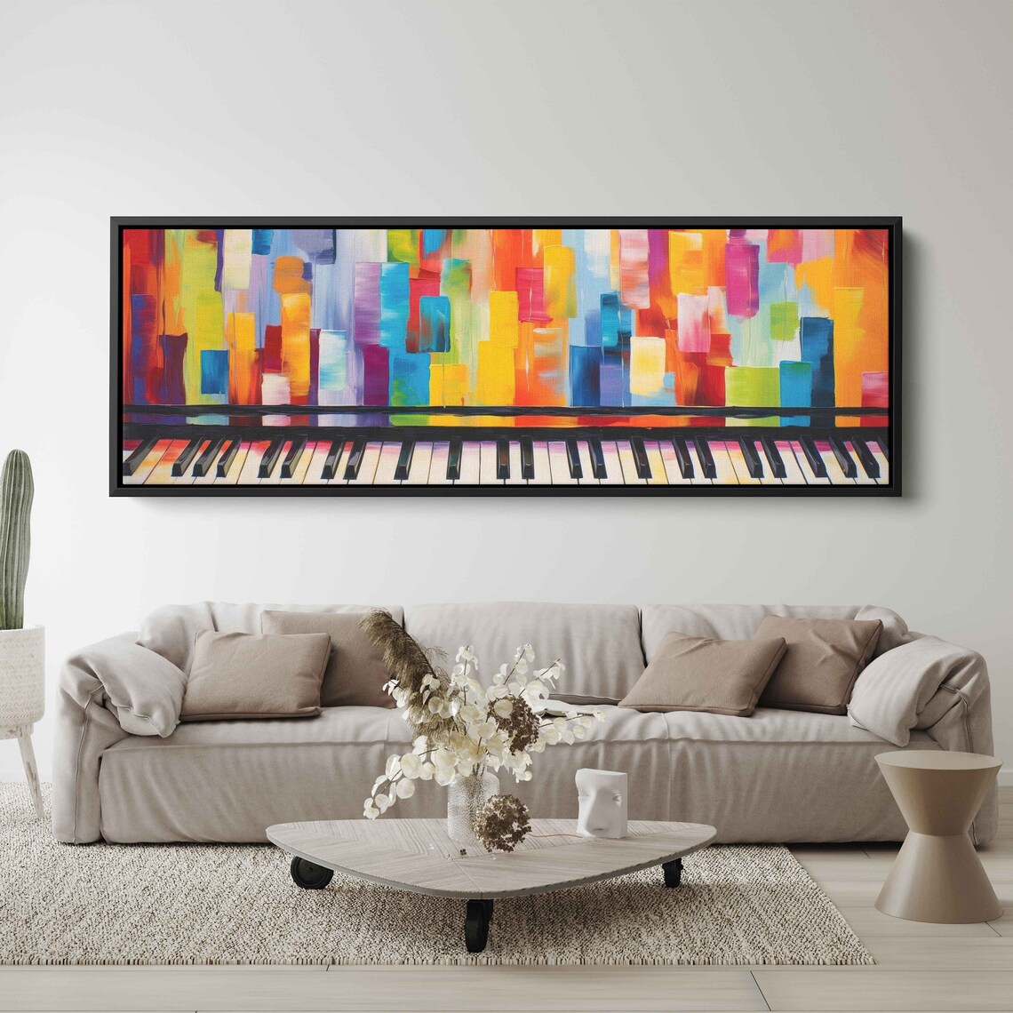 Rainbow Piano Keys Colorful Abstract Keyboard Music Wall Print - Image 3