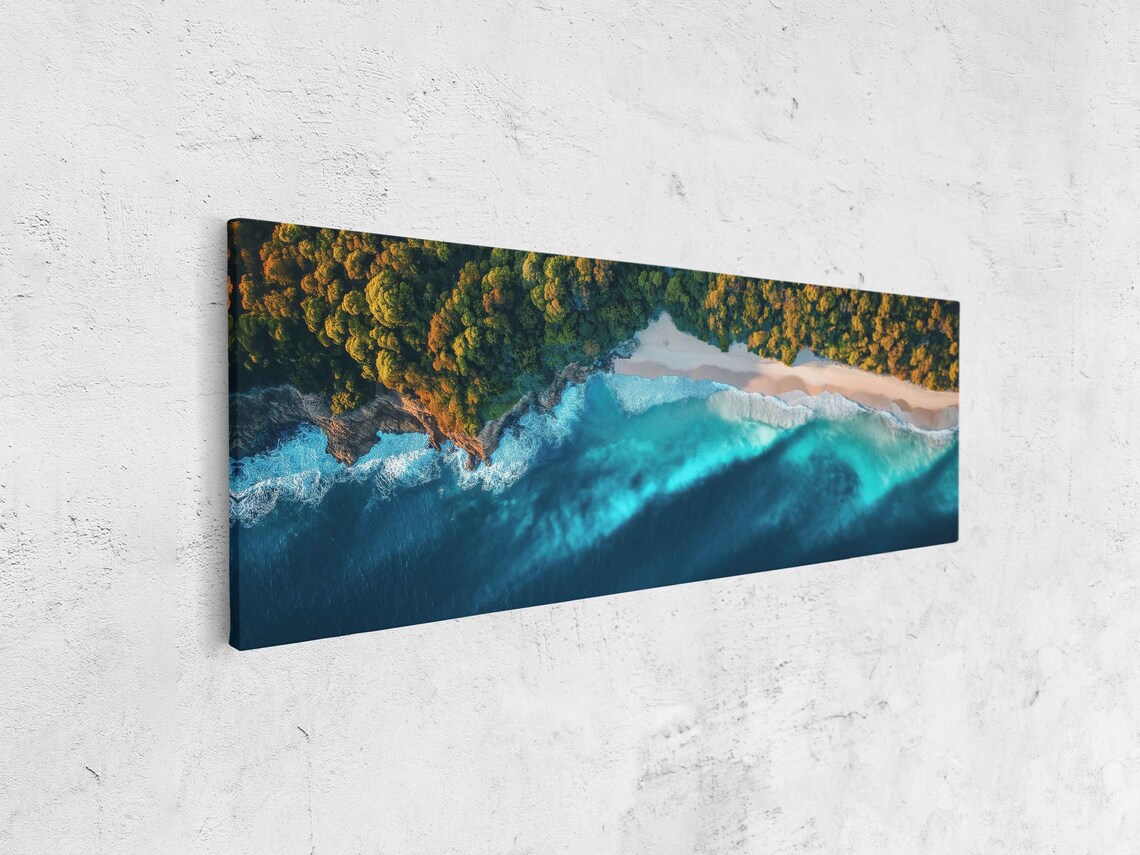 Abstract Seascape Waves, Vibrant Blues And Greens - Image 4