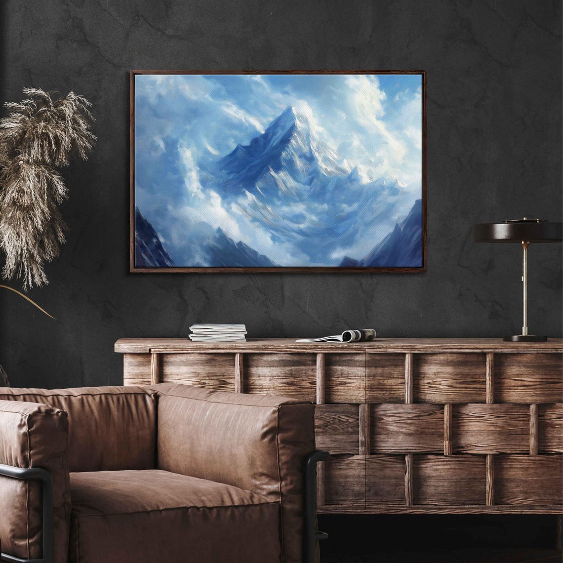 Mount Everest In Swirling Clouds Wall Art Print